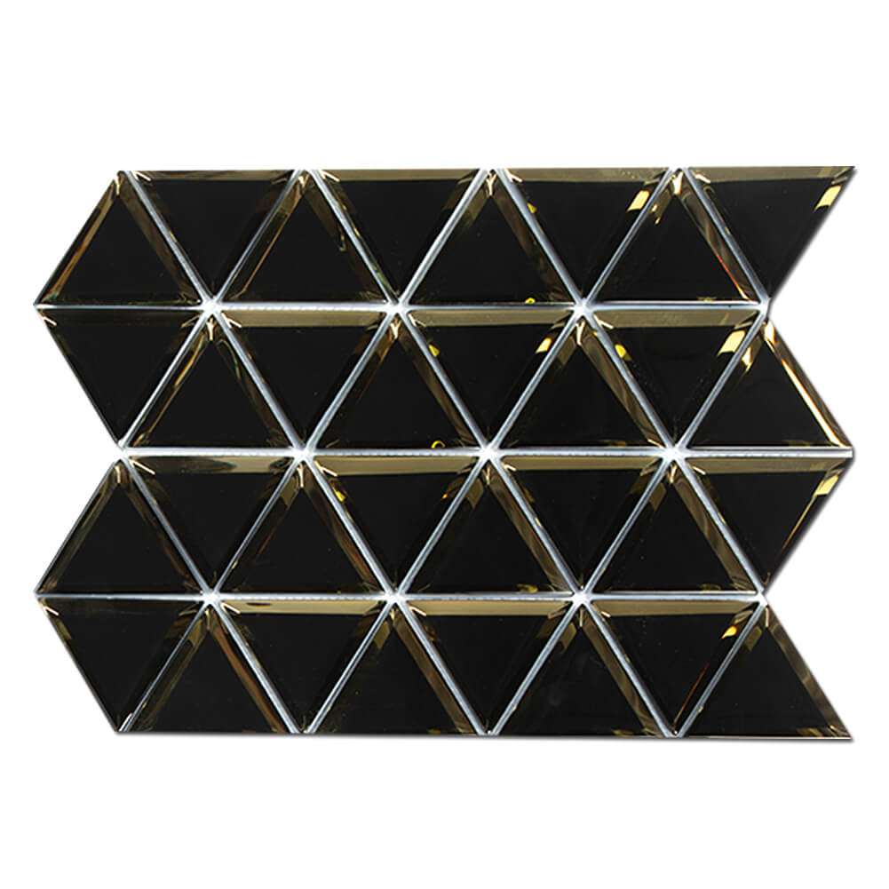 Triangle 3" Mirror Glass Mosaic Tile with Beveled Edge 5 Sheets/Box Gold (4.3 sq.ft.)